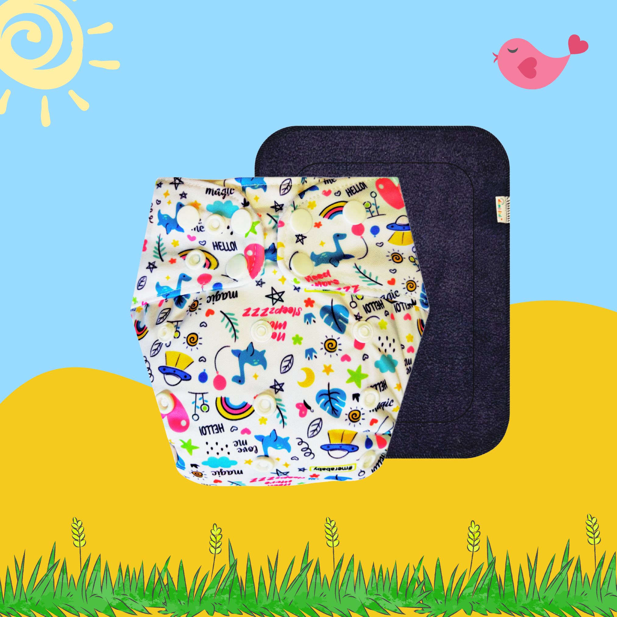 MagicDoodle Cloth Diaper with Insert