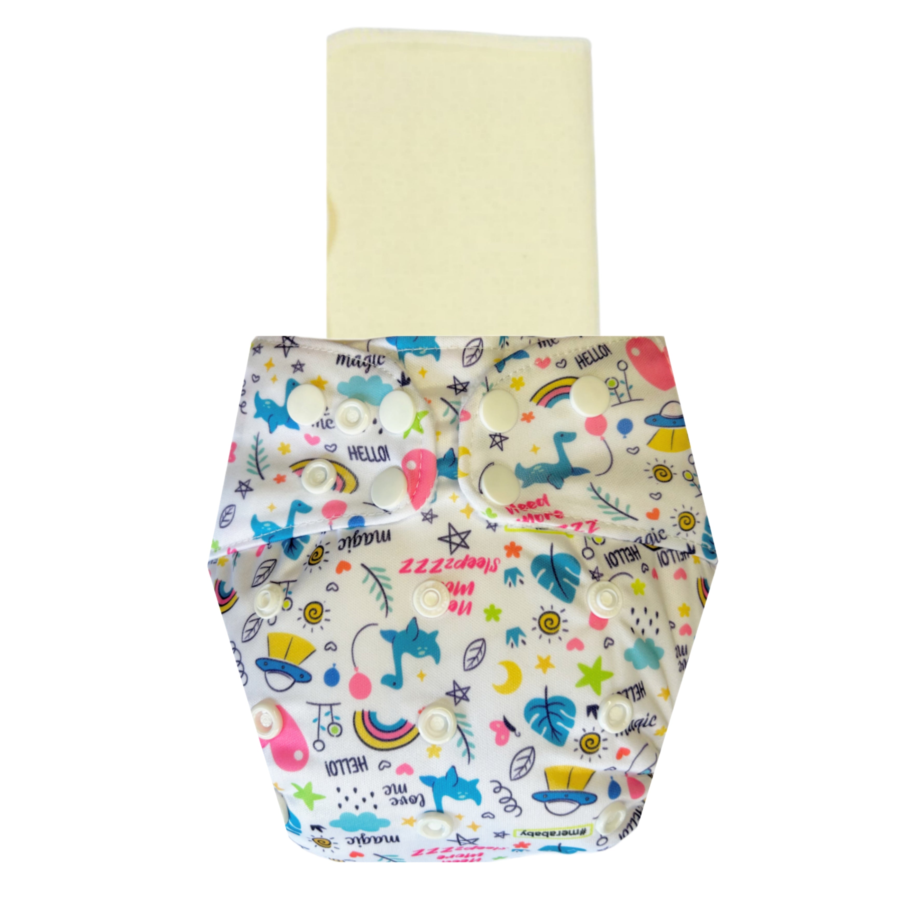 DreamDoodle Cloth Diaper with Magical Soaker Insert Combo
