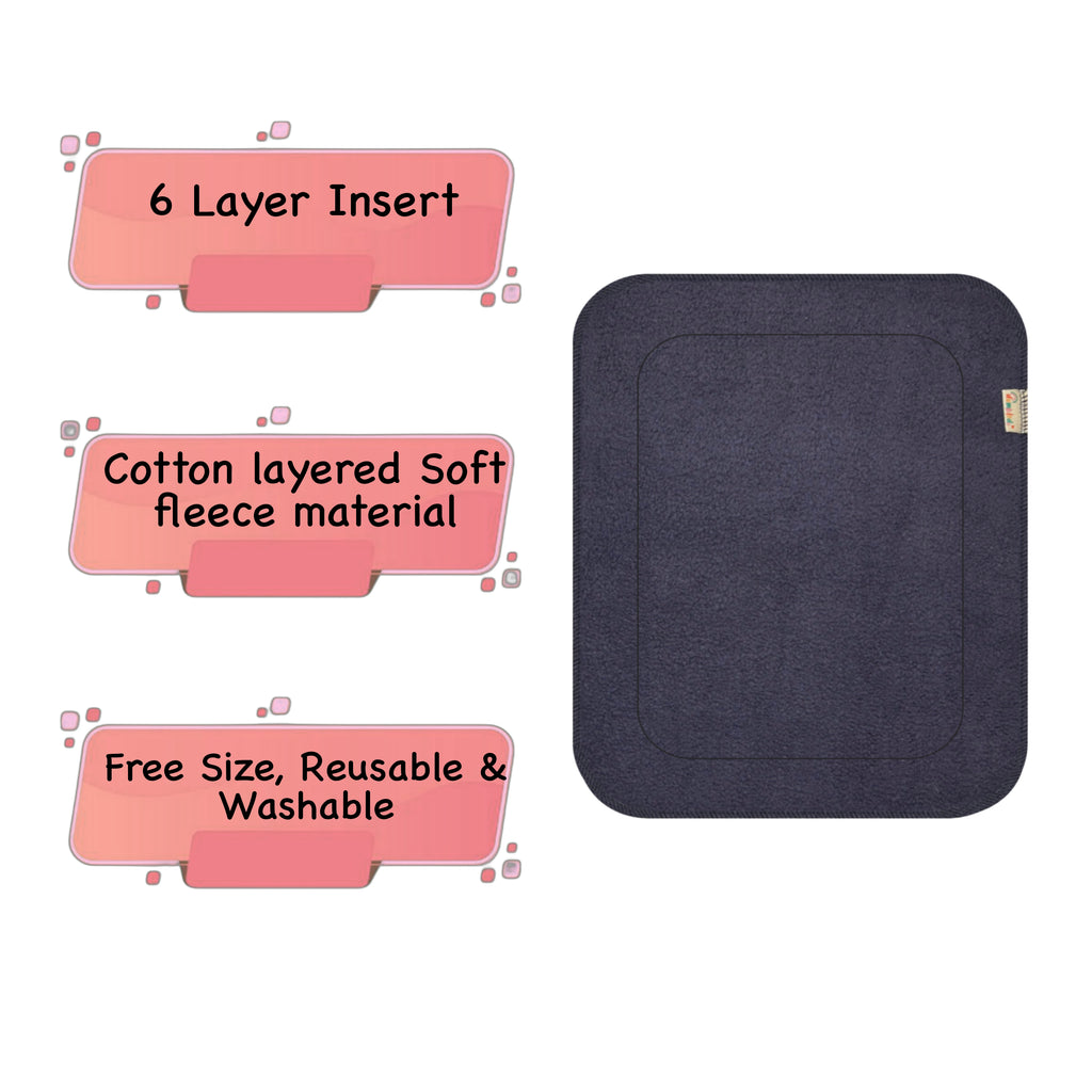 Black Cloth Diaper Inserts (Small & Large Sizes) Combo