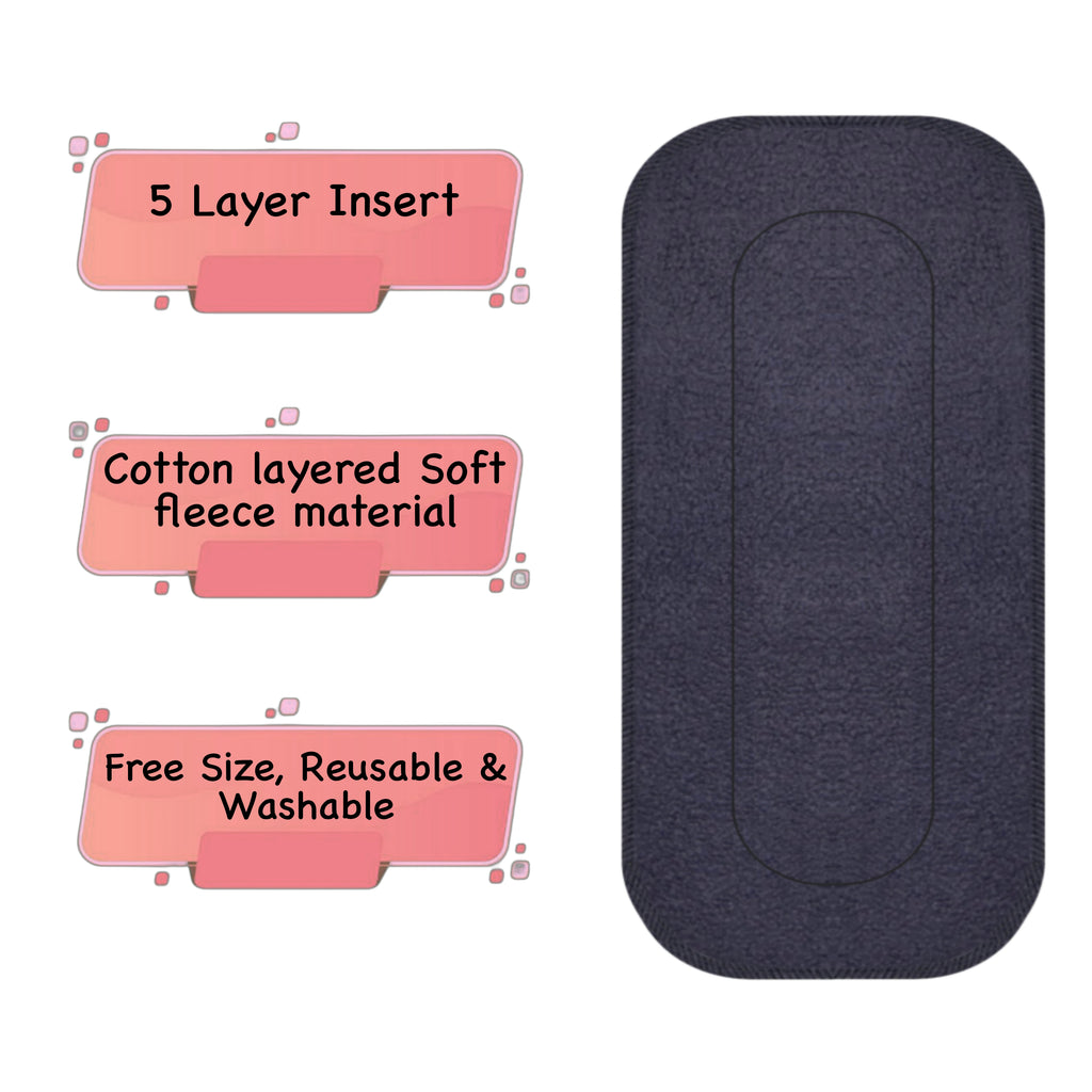 Black Cloth Diaper Inserts (Small & Large Sizes) Combo