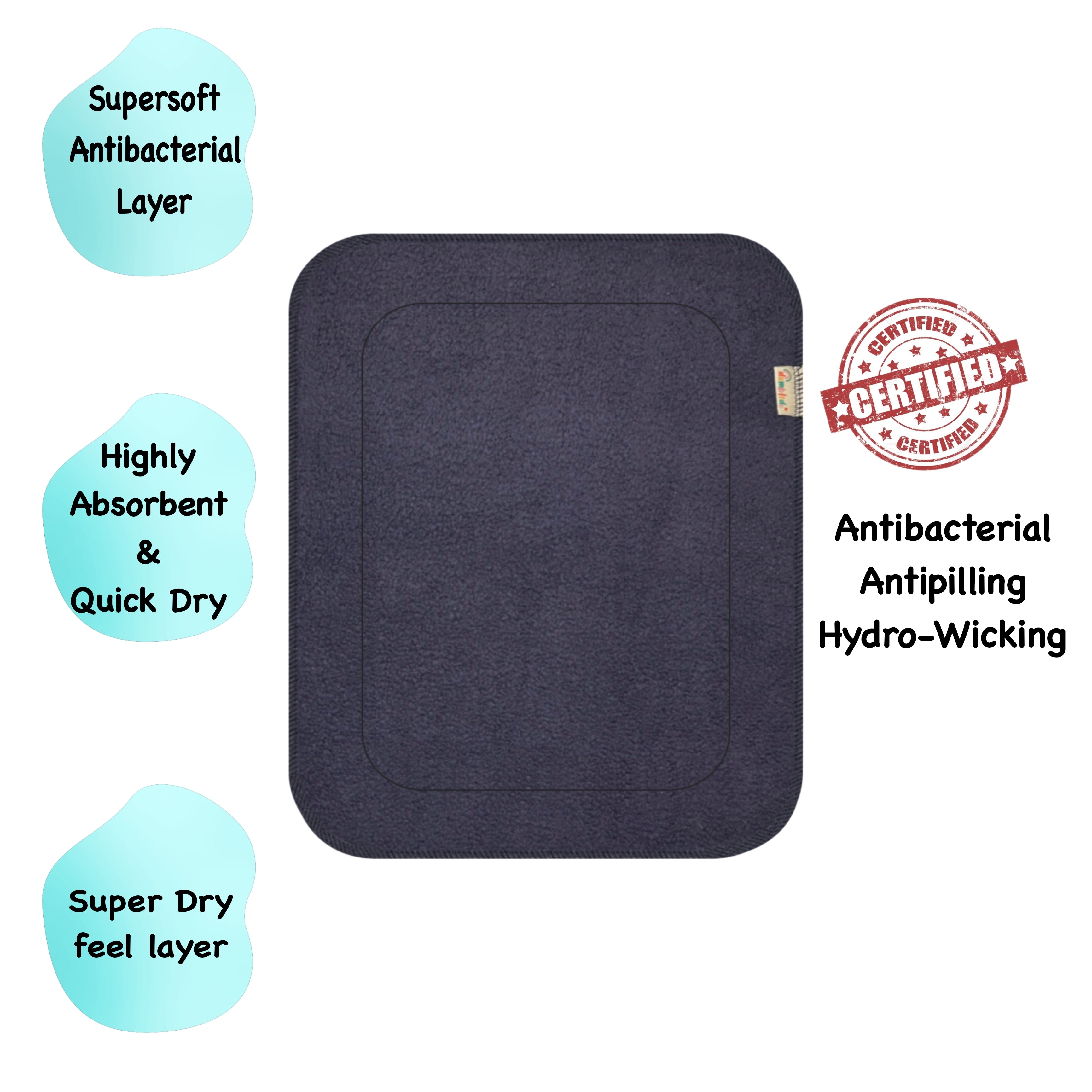 Black Cloth Diaper Inserts (Small & Large Sizes) Combo