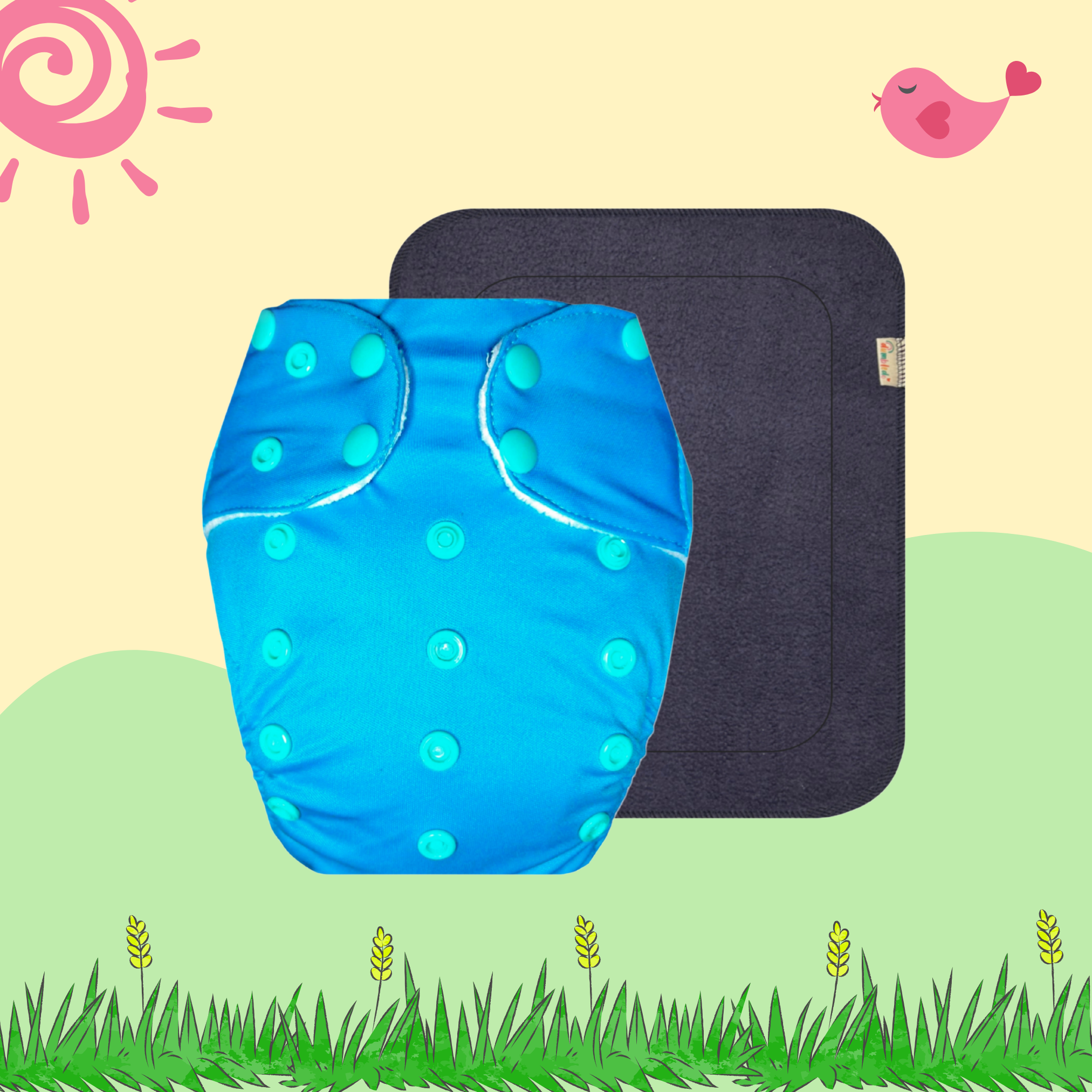 OceanBlue Cloth Diaper with Insert