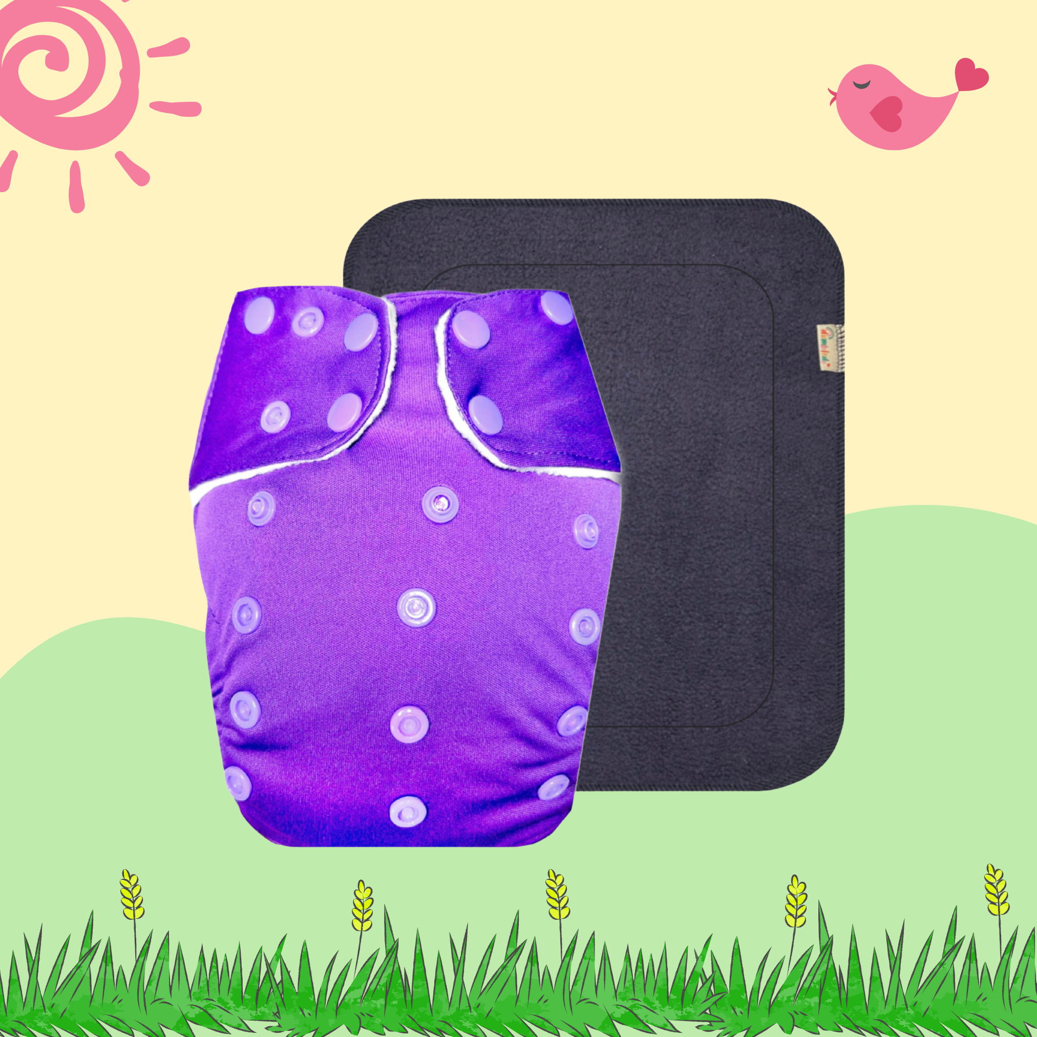 RoyalPurple Cloth Diaper with Insert