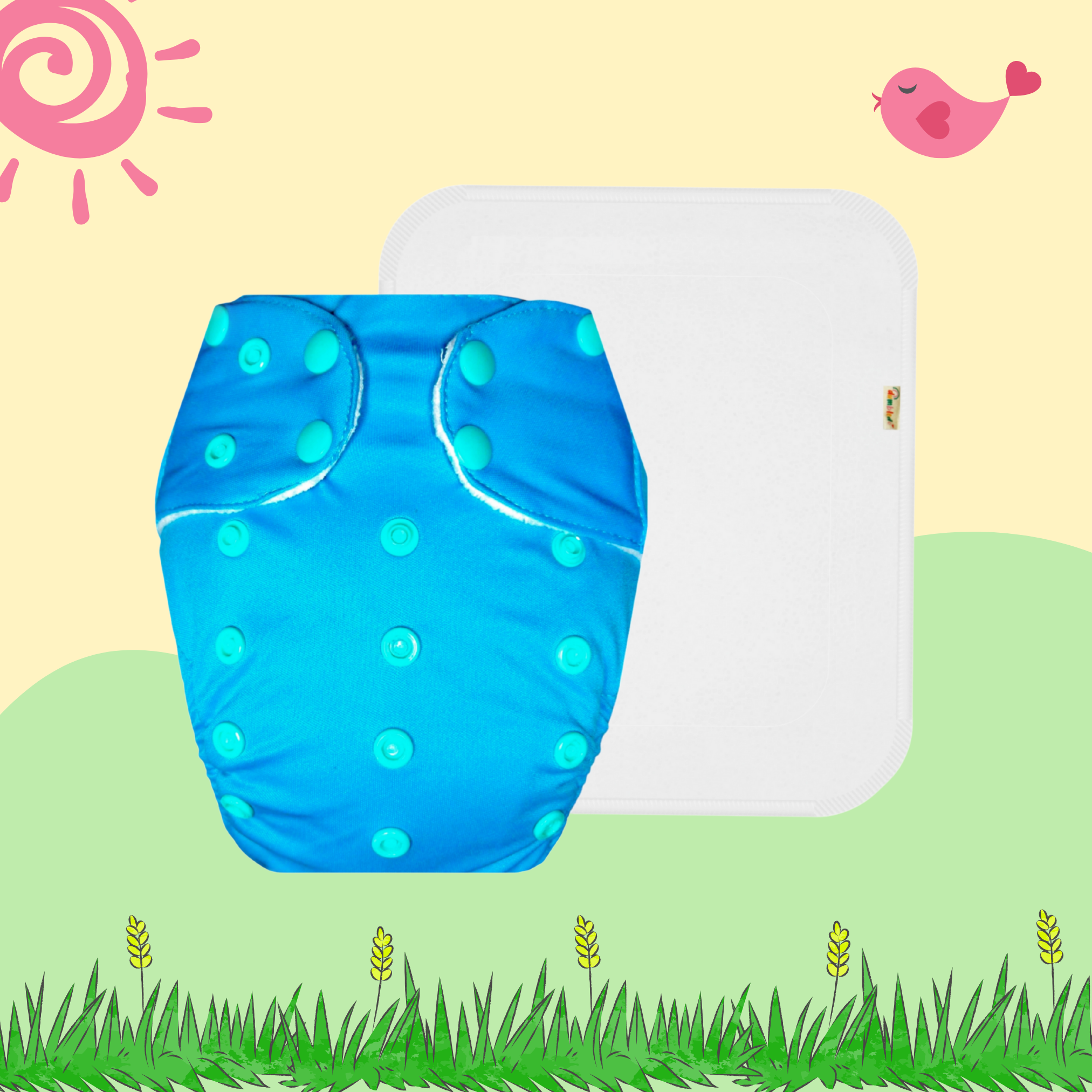 OceanBlue Cloth Diaper with Insert