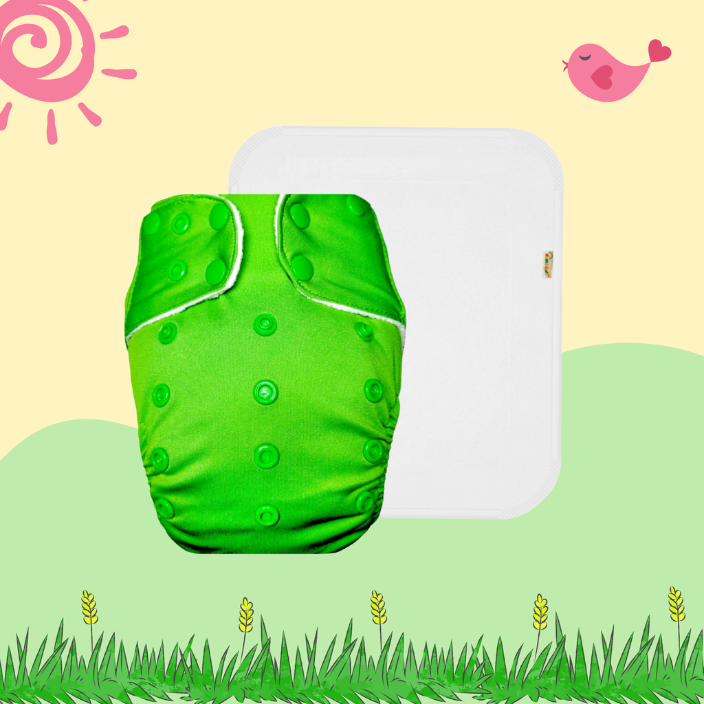 LimeGreen Cloth Diaper with Insert
