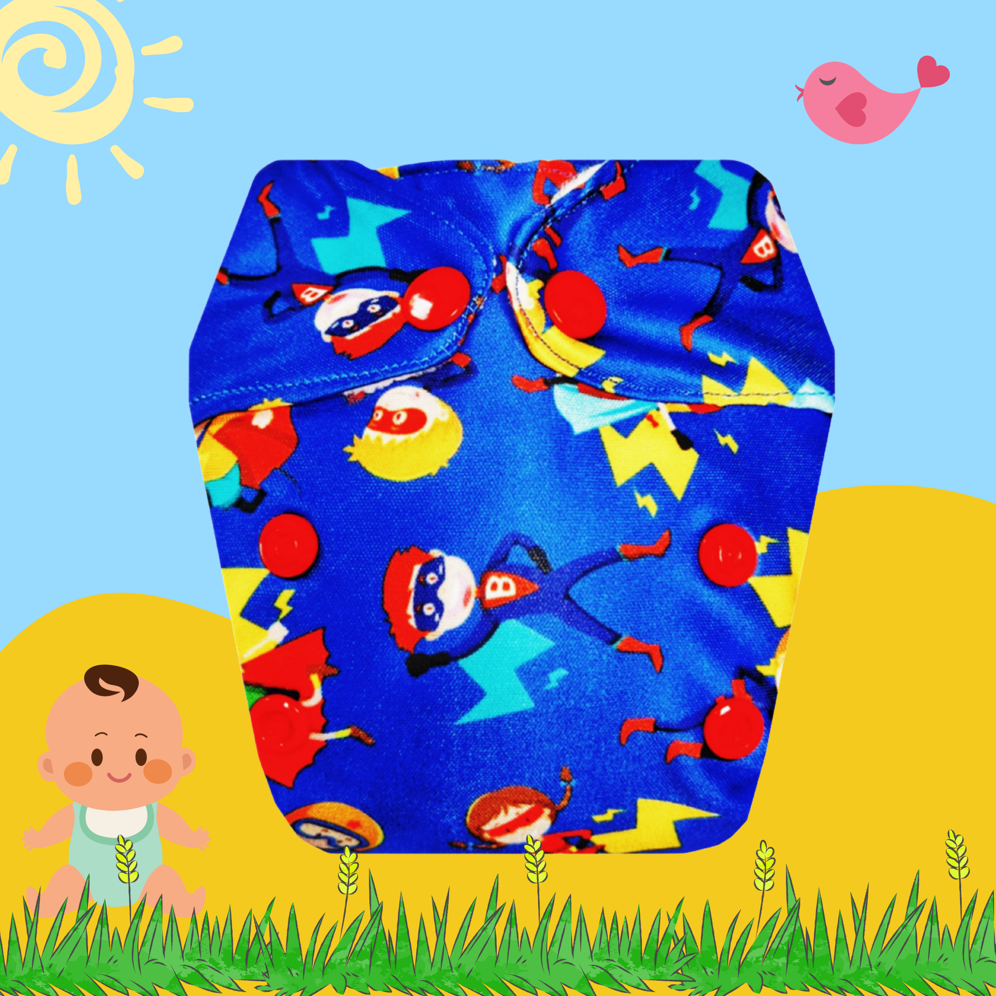 SuperHero Newborn Cloth Diaper