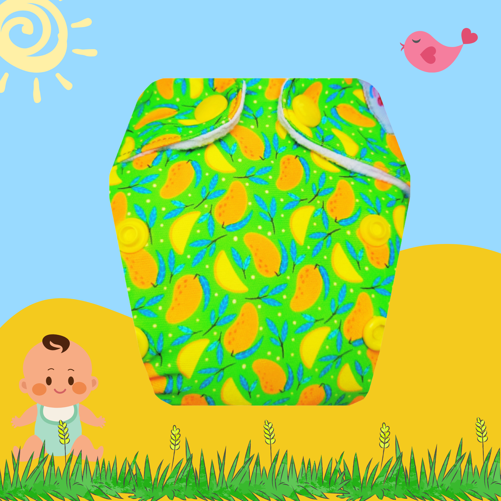 Mango Print Newborn Diaper