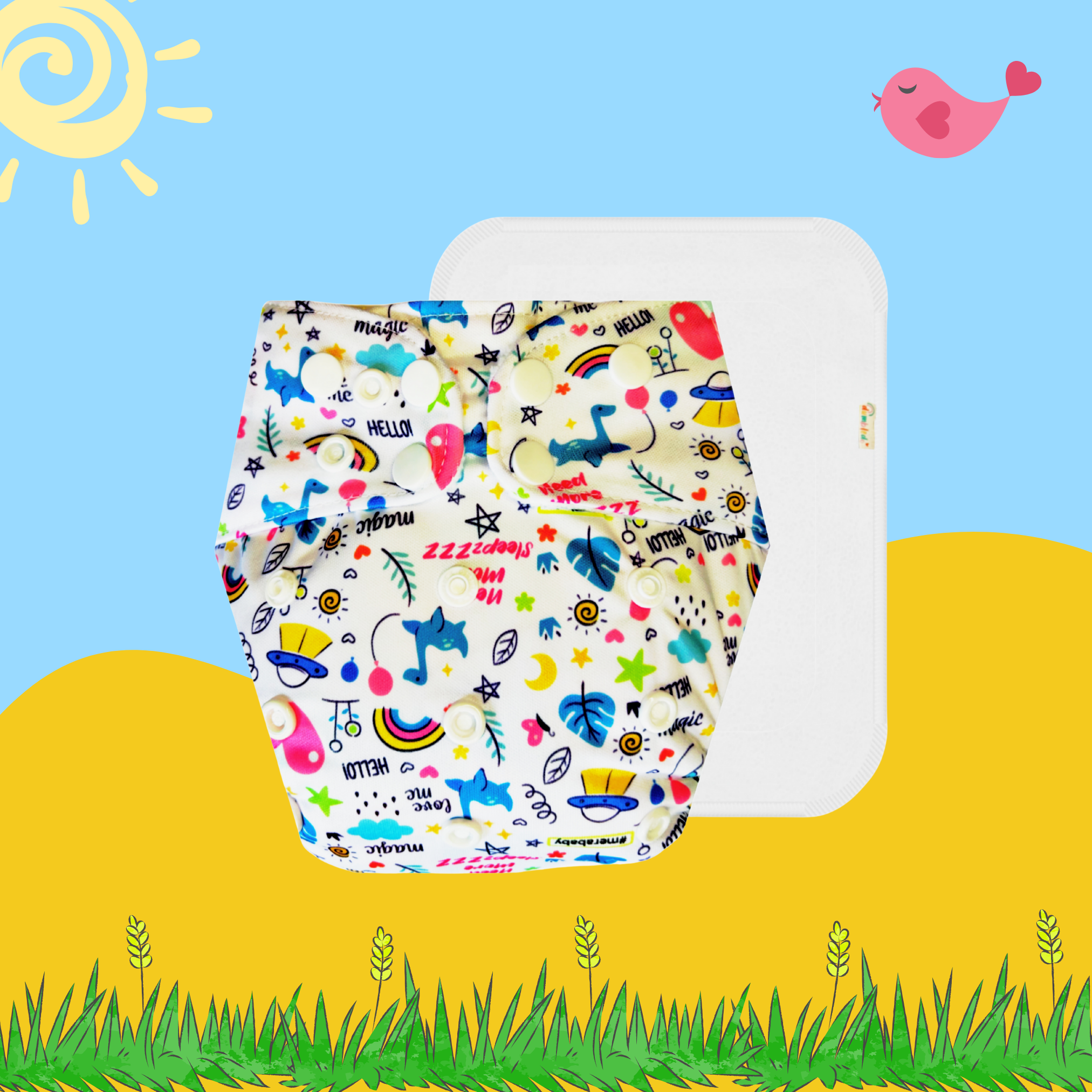 MagicDoodle Cloth Diaper with Insert
