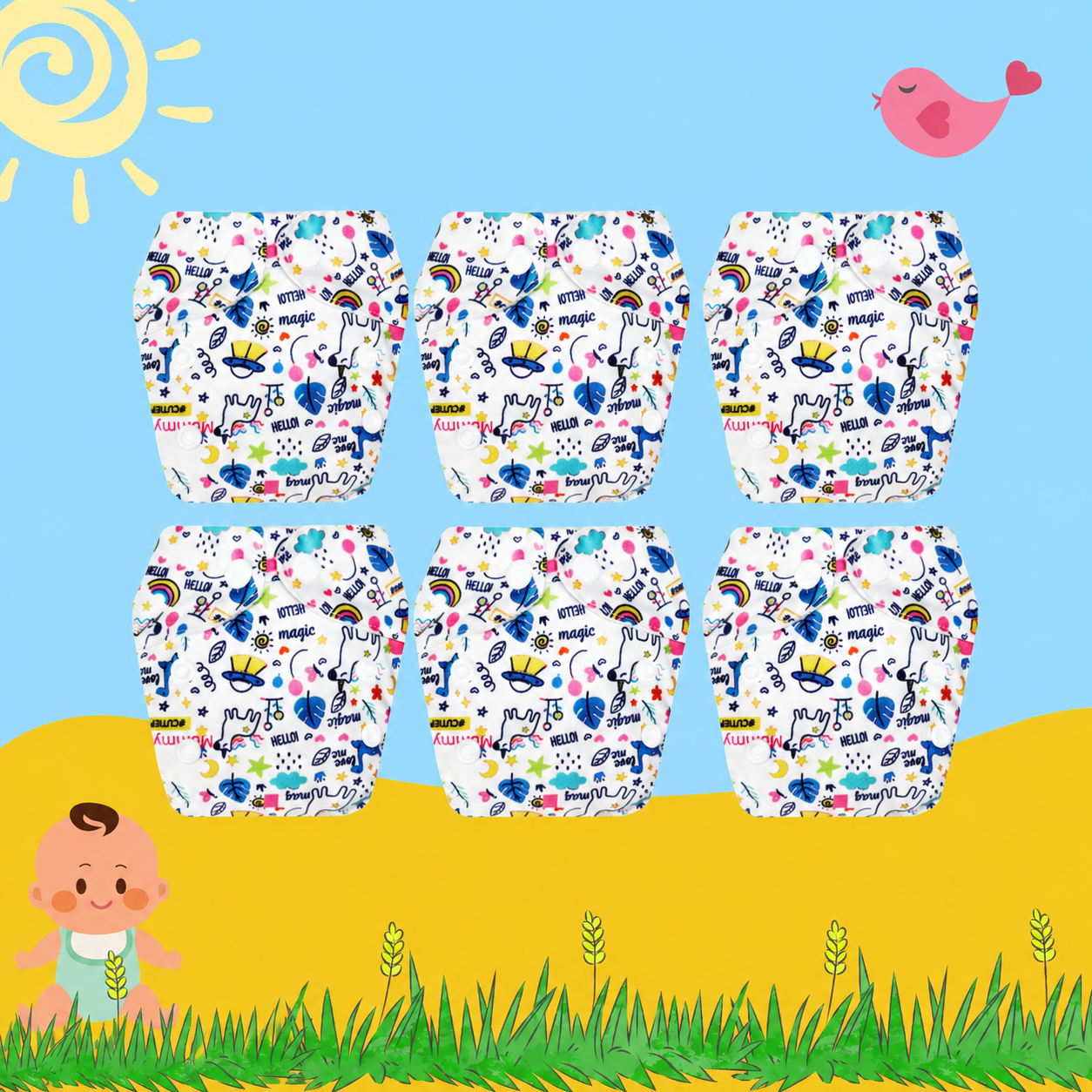 Magic Print Newborn Diaper