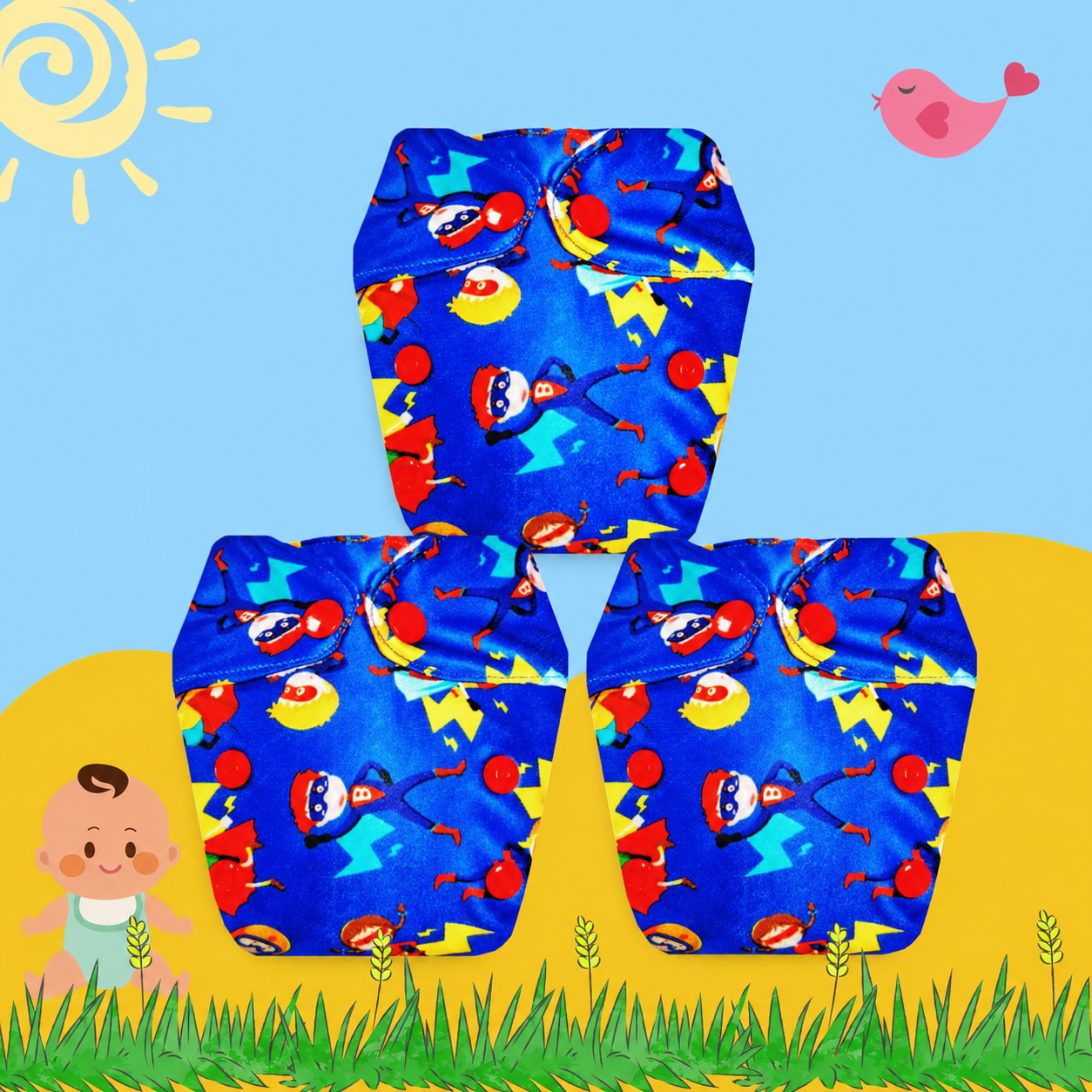 SuperHero Newborn Cloth Diaper