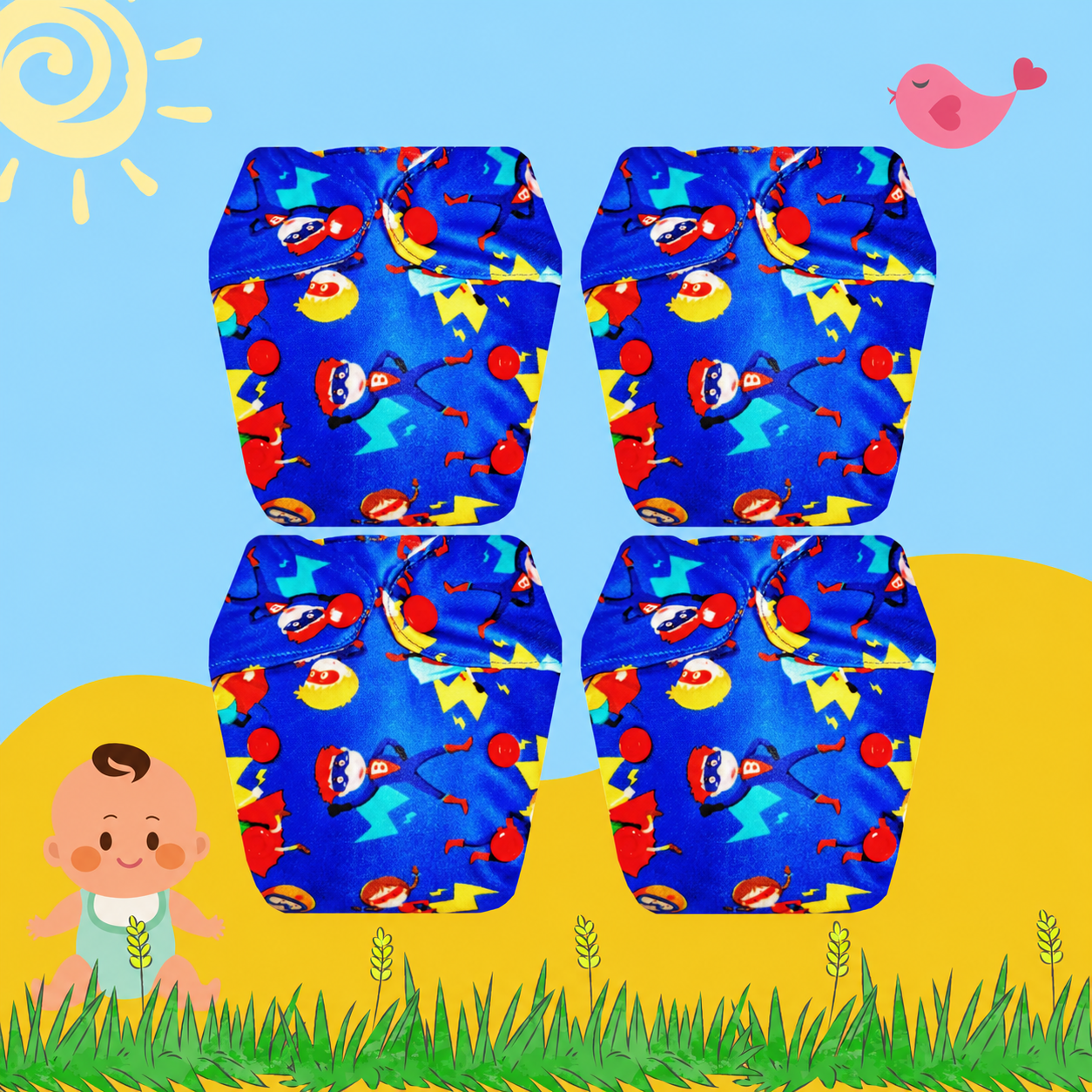 SuperHero Newborn Cloth Diaper