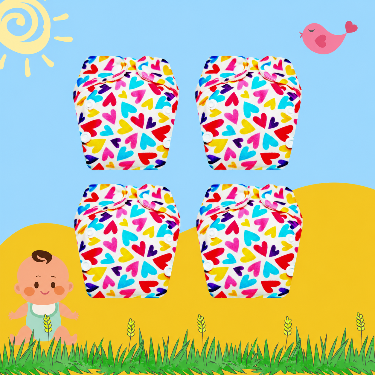 HeartBloom Newborn Cloth Diaper