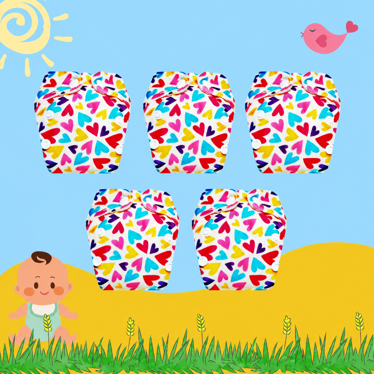HeartBloom Newborn Cloth Diaper