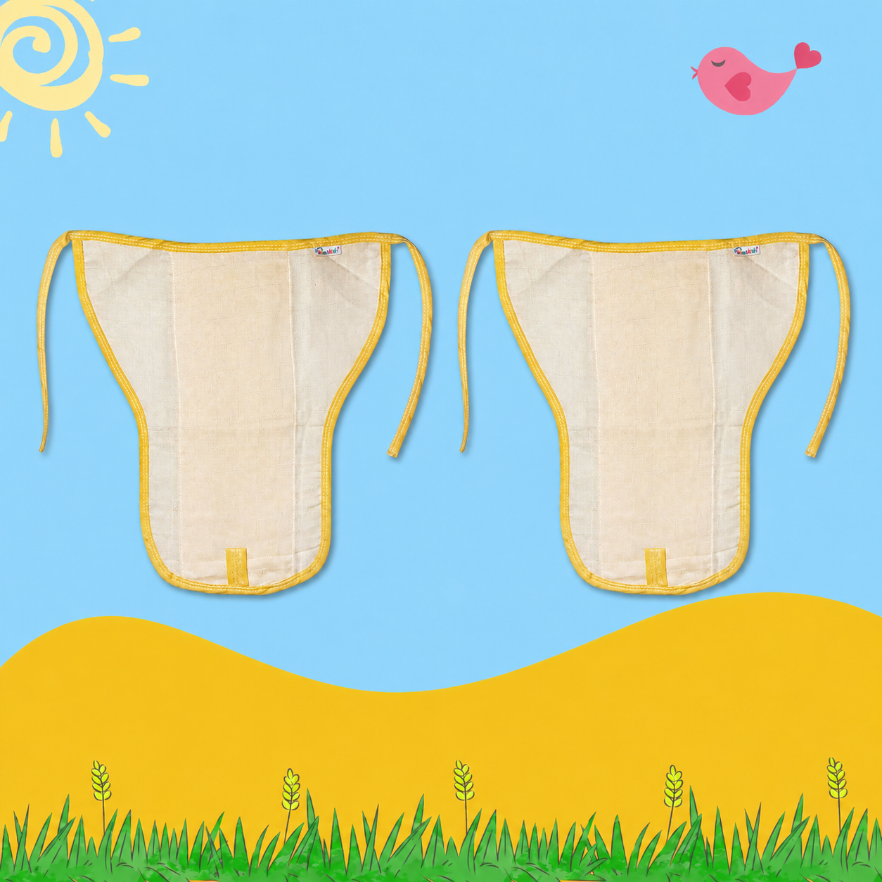 Sunshine Yellow Muslin Nappy Combo