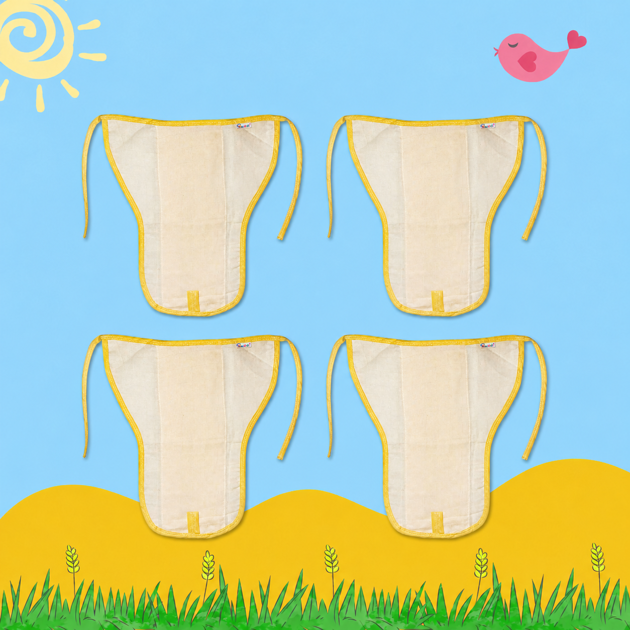 Sunshine Yellow Muslin Nappy Combo