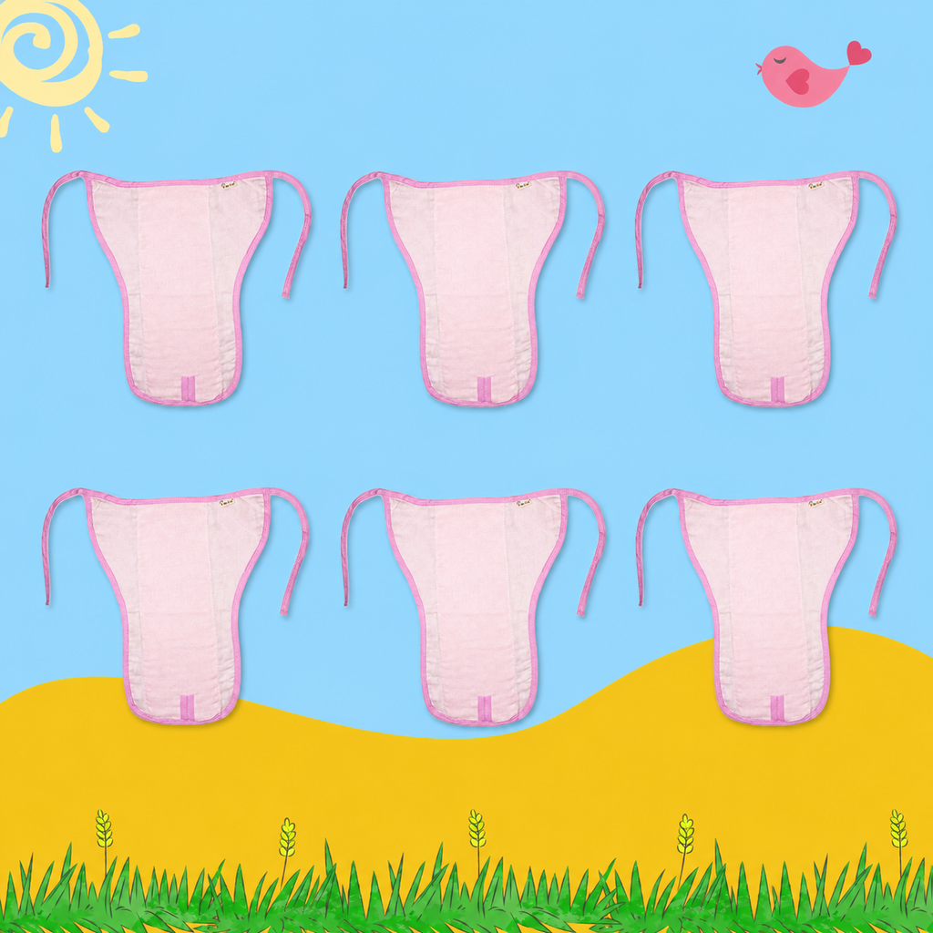 Blush Pink Muslin Nappy Combo