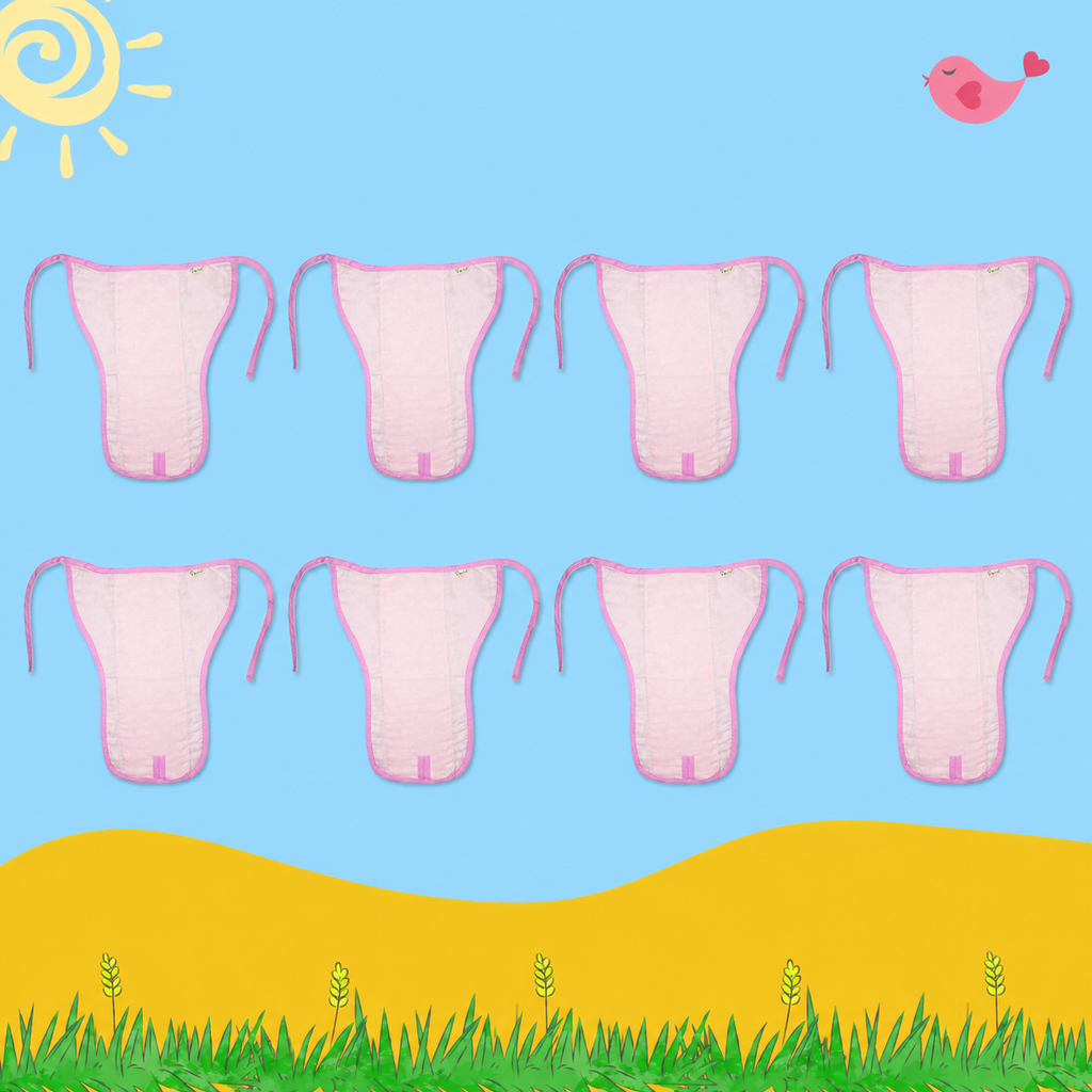 Blush Pink Muslin Nappy Combo
