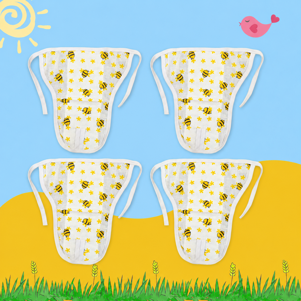 BuzzBloom  Printed Muslin Nappy Combo