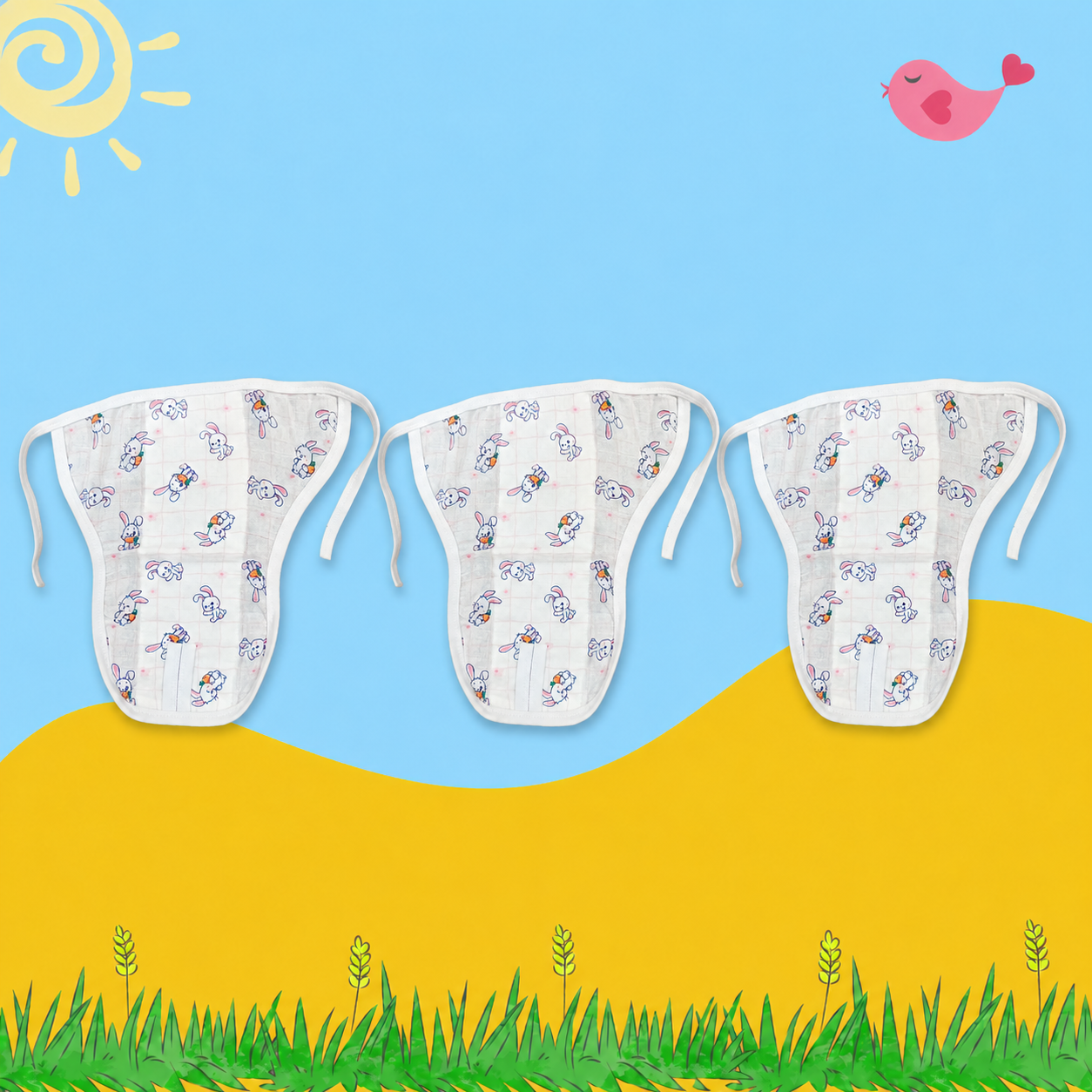 HopSnug Printed Muslin Nappy Combo