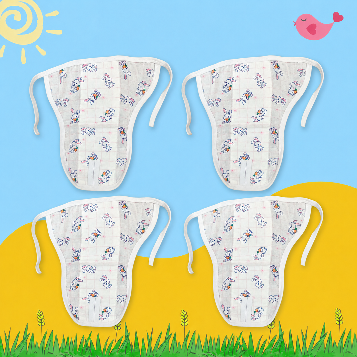 HopSnug Printed Muslin Nappy Combo