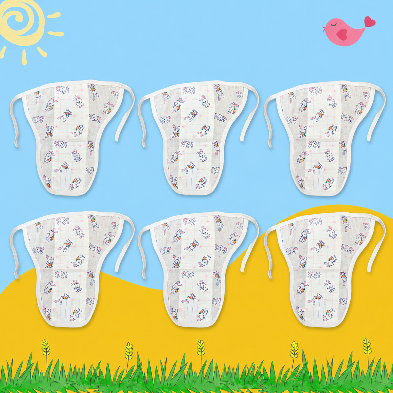 HopSnug Printed Muslin Nappy Combo