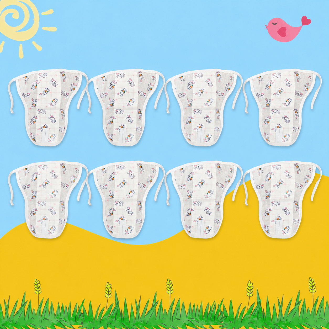 HopSnug Printed Muslin Nappy Combo