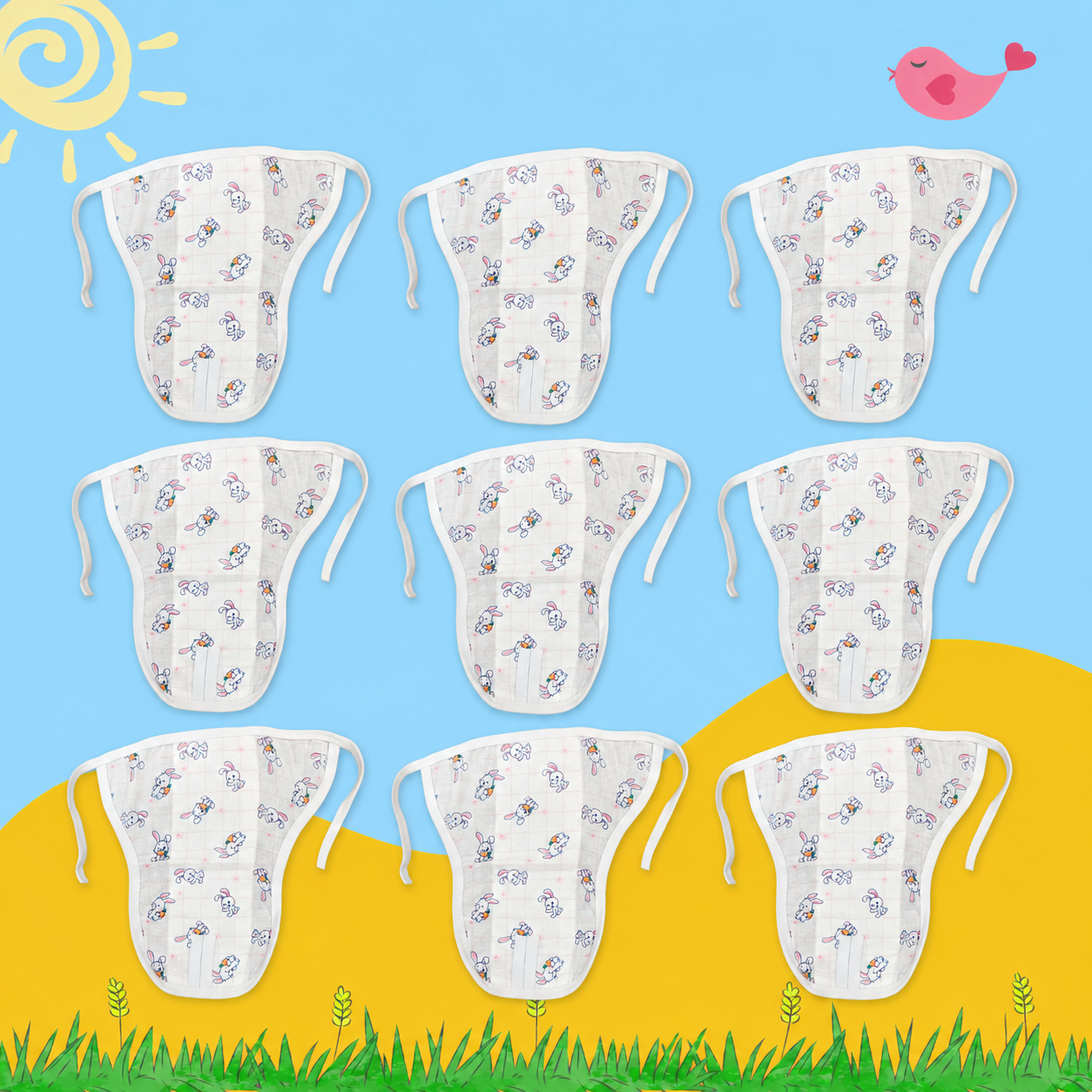 HopSnug Printed Muslin Nappy Combo