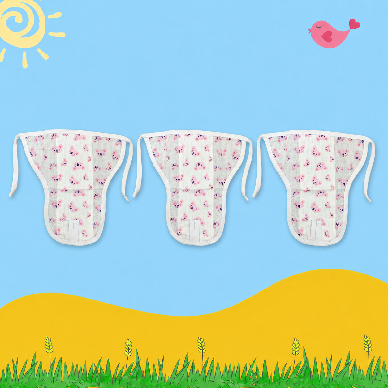 CuddleDots  Printed Muslin Nappy Combo