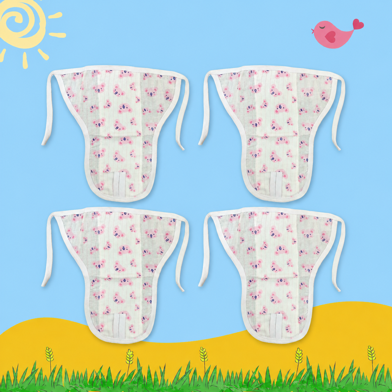 CuddleDots  Printed Muslin Nappy Combo
