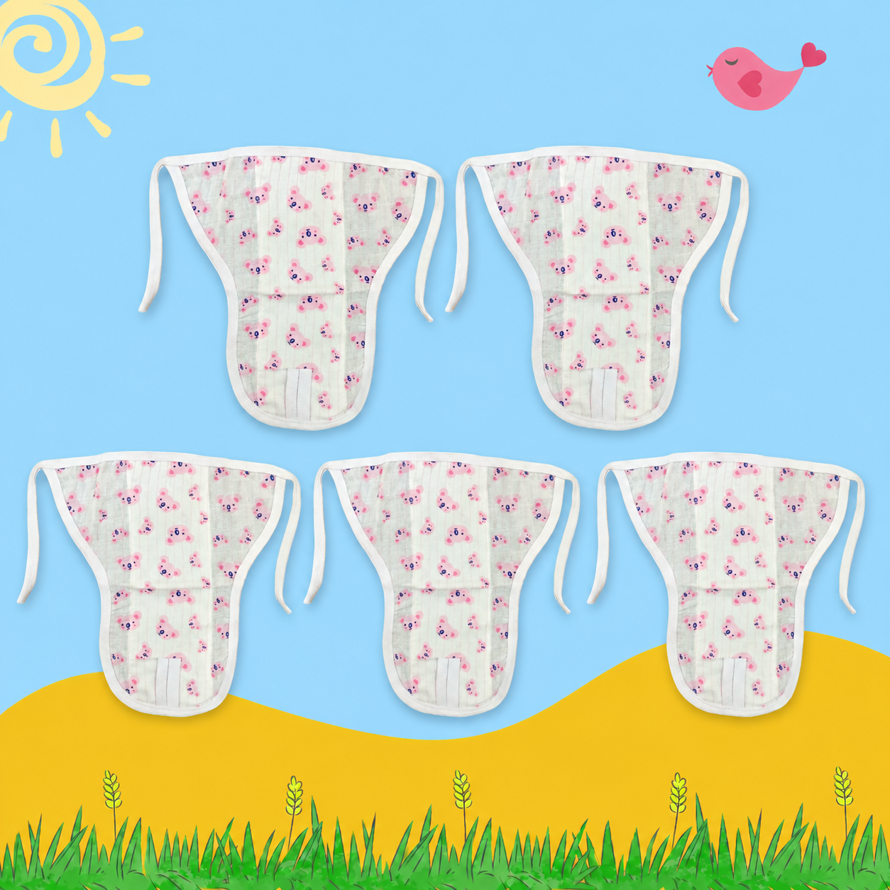 CuddleDots  Printed Muslin Nappy Combo