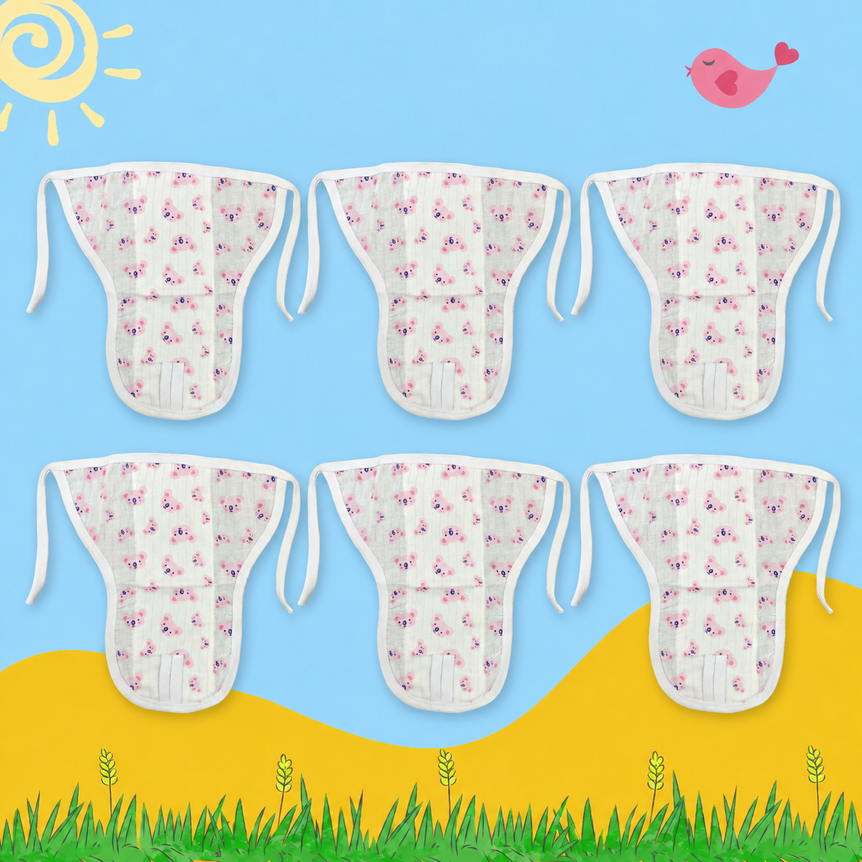 CuddleDots  Printed Muslin Nappy Combo