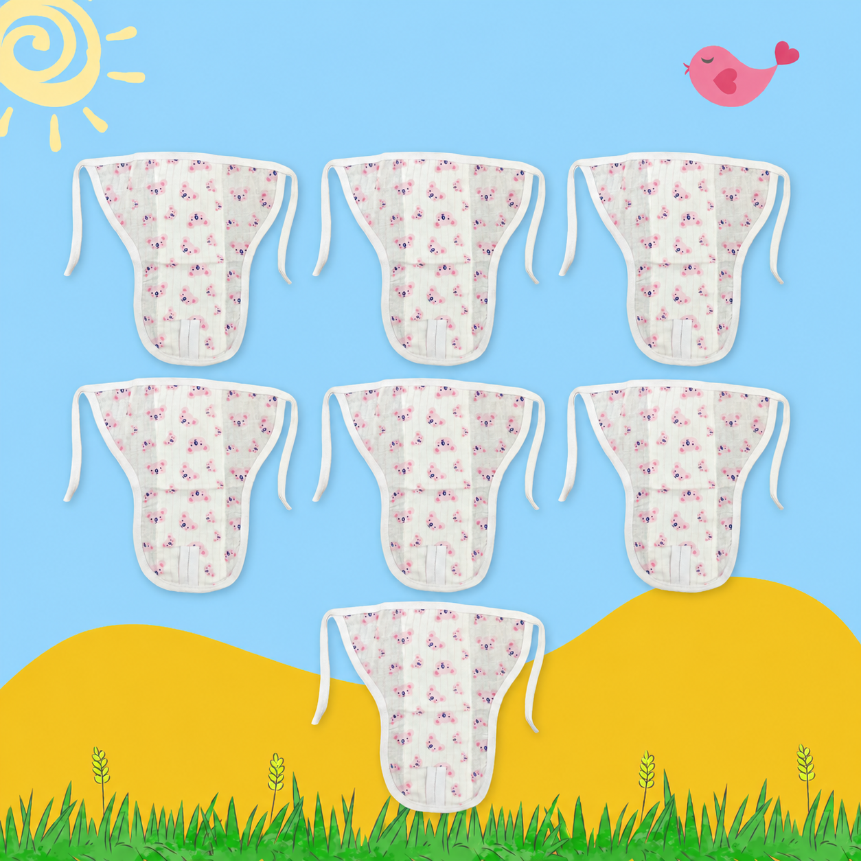 CuddleDots  Printed Muslin Nappy Combo