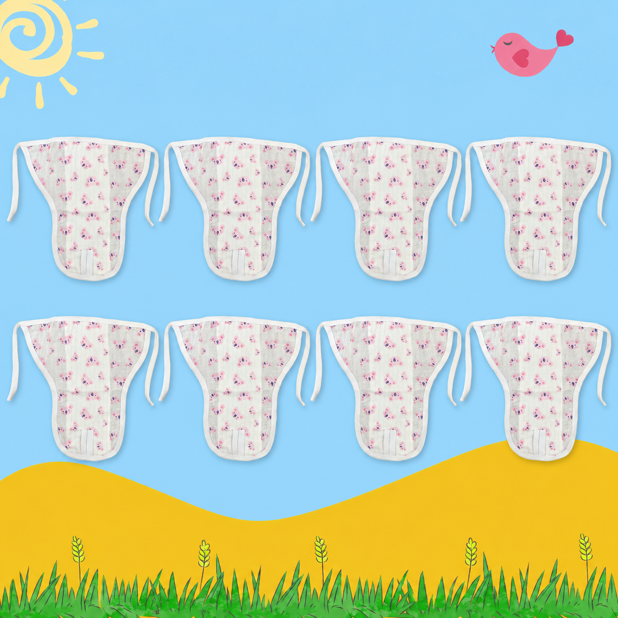 CuddleDots  Printed Muslin Nappy Combo
