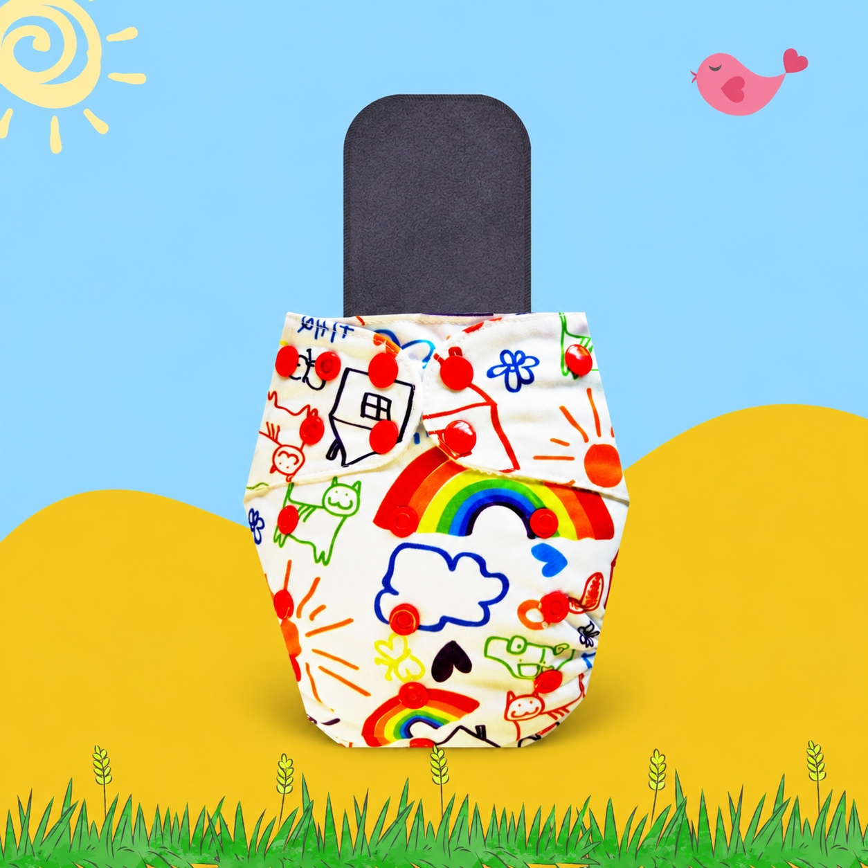 RainbowDoodle Cloth Diaper with Insert