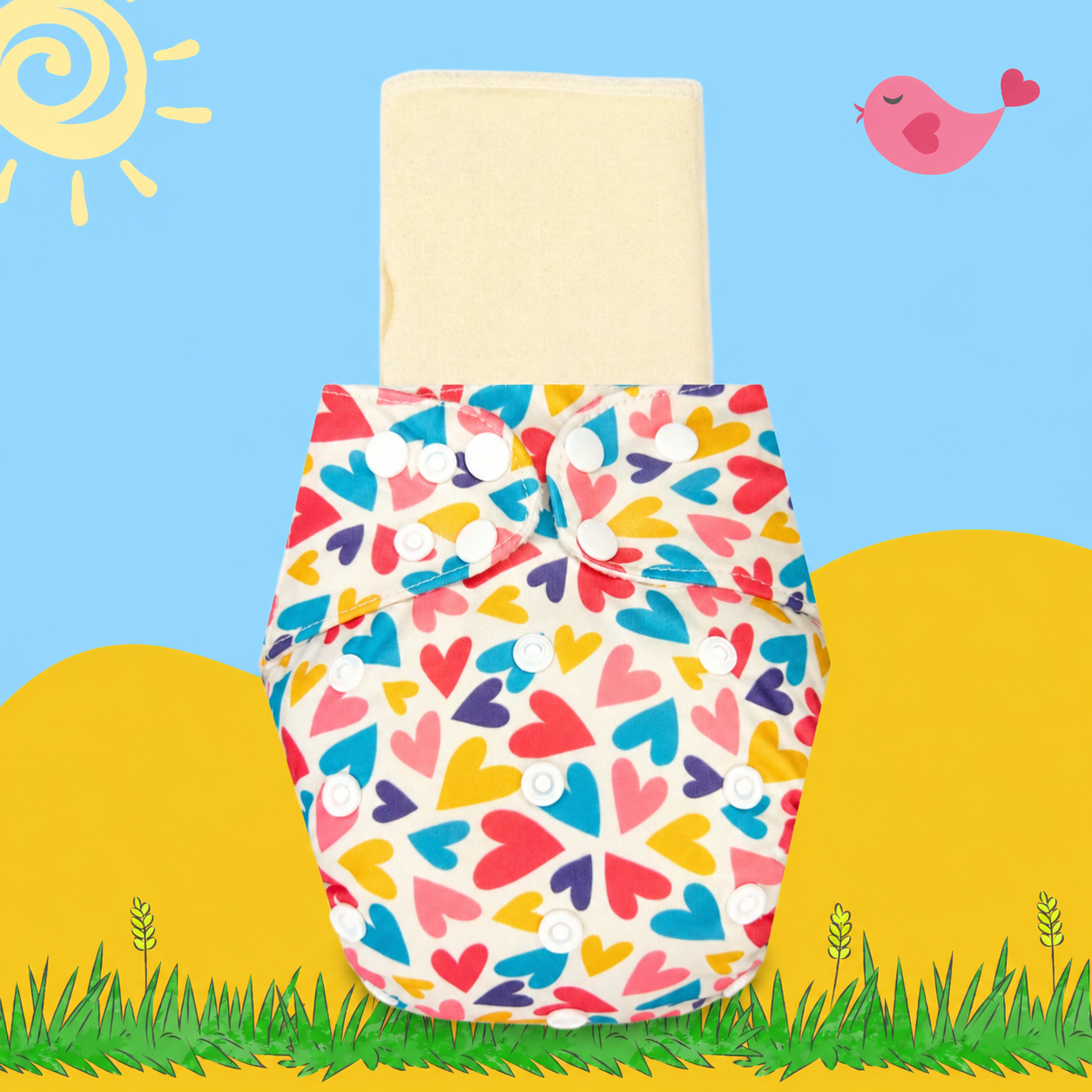 HeartBloom Cloth Diaper with Magical Soaker Insert