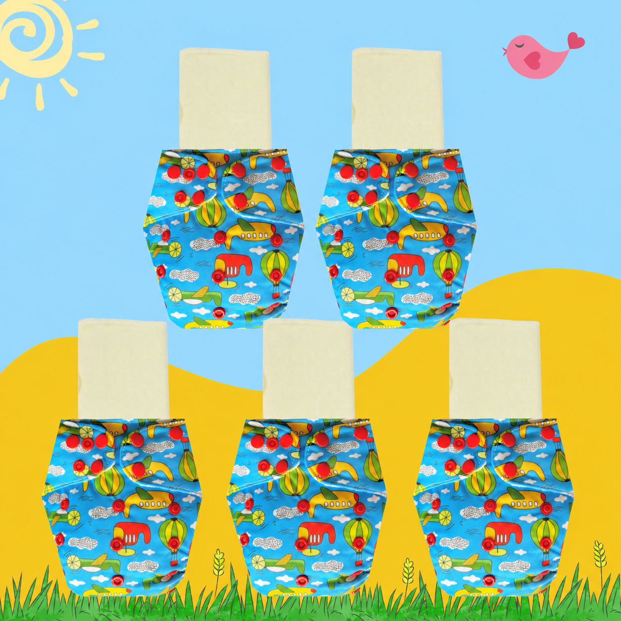 SkyVoyage Cloth Diaper with Magical Soaker Insert Combo