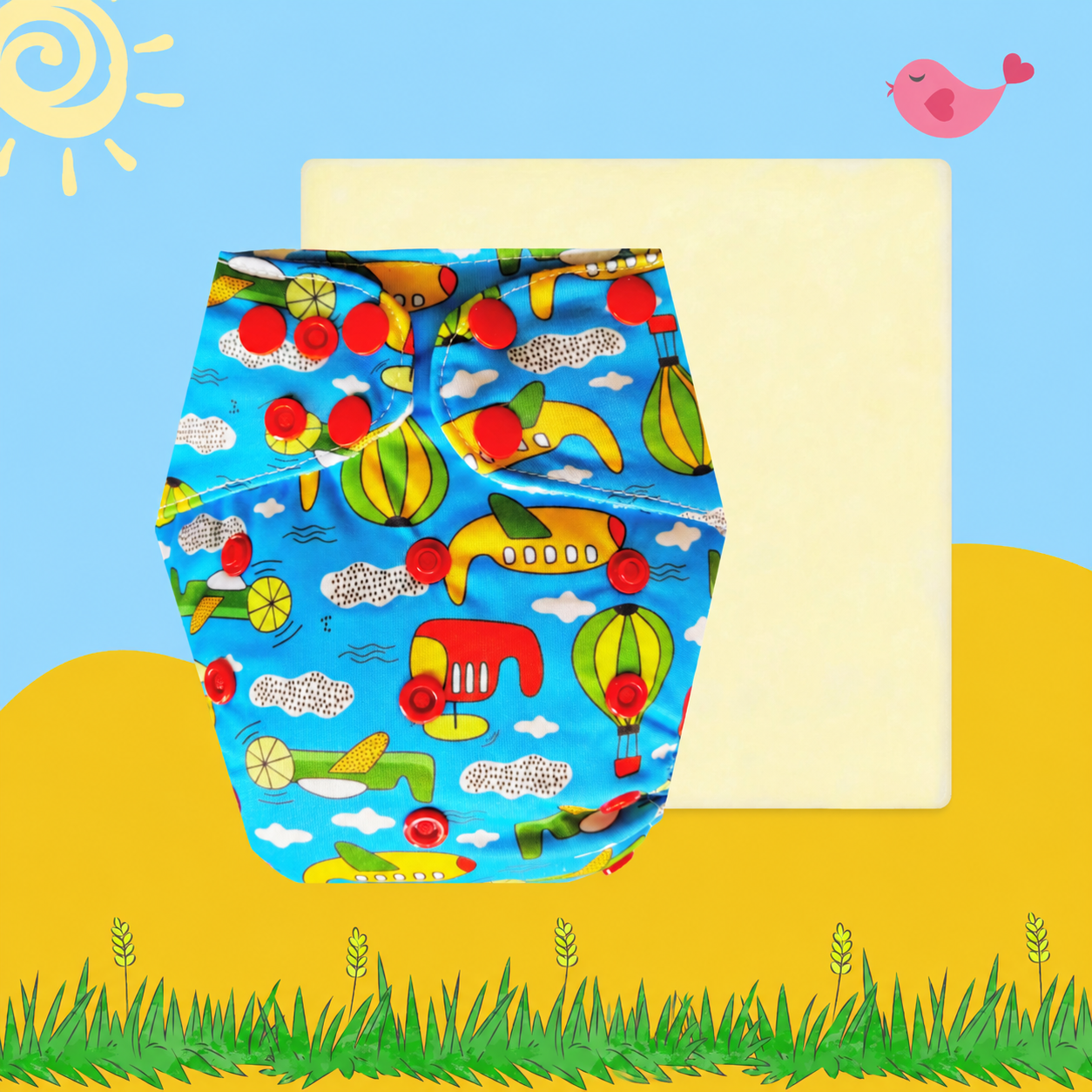 SkyVoyage Cloth Diaper with Magical Soaker Insert