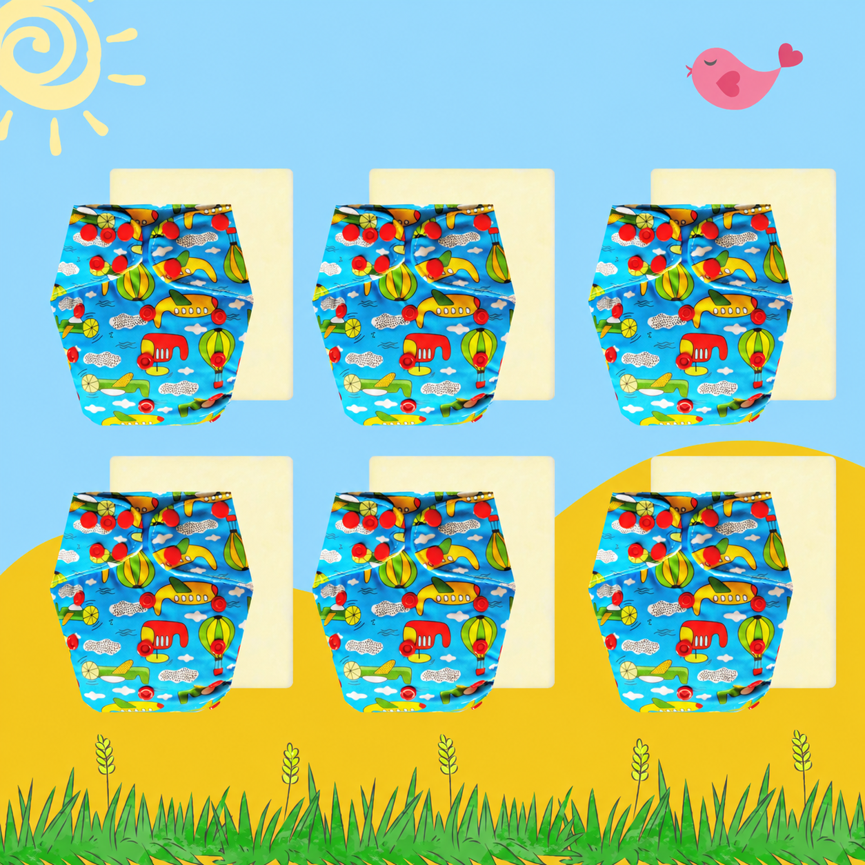 SkyVoyage Cloth Diaper with Magical Soaker Insert Combo
