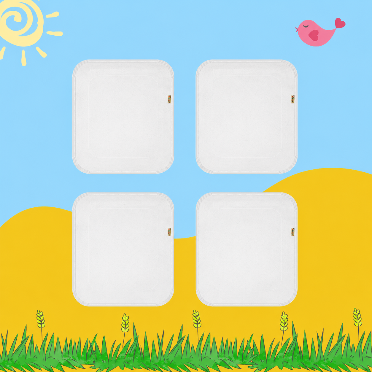 White Cloth Diaper Inserts (Small & Large Sizes) Combo