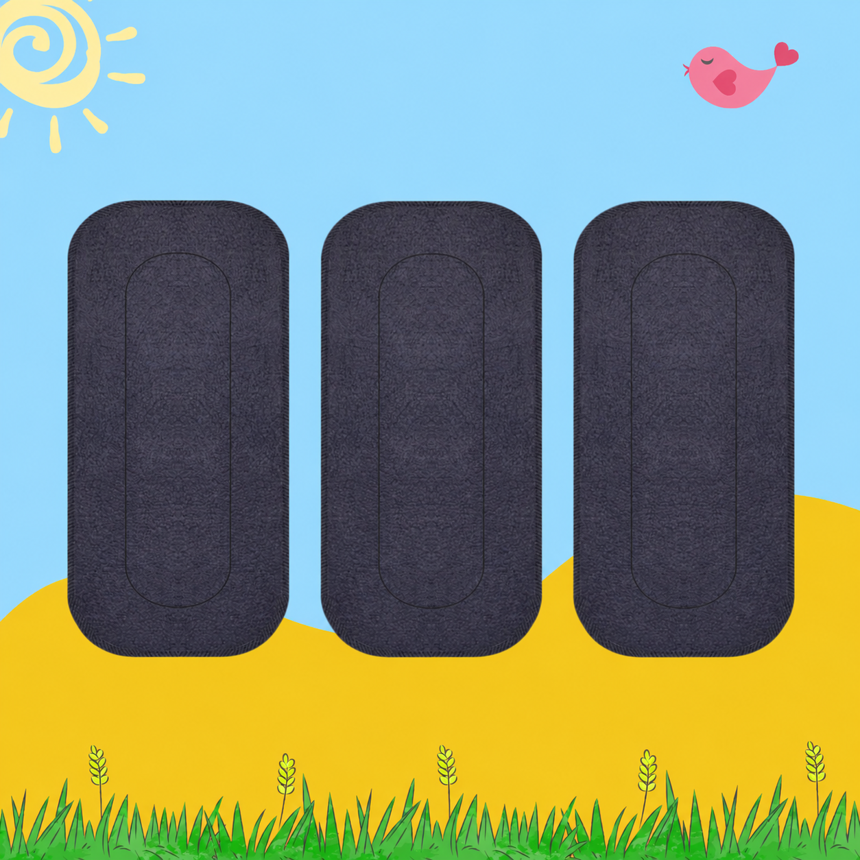 Black Cloth Diaper Inserts (Small & Large Sizes) Combo