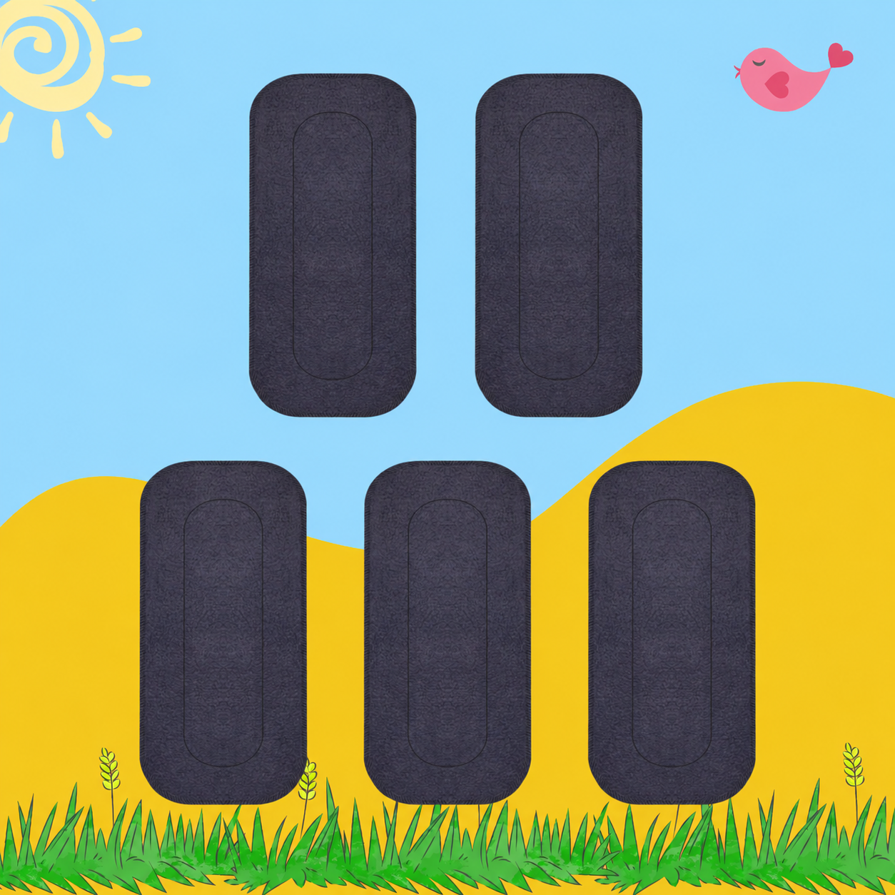 Black Cloth Diaper Inserts (Small & Large Sizes) Combo
