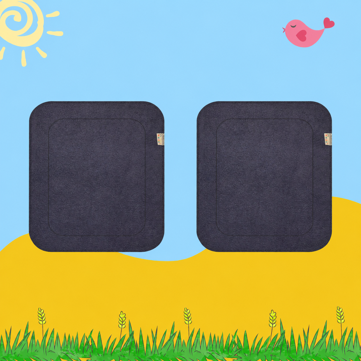 Black Cloth Diaper Inserts (Small & Large Sizes) Combo