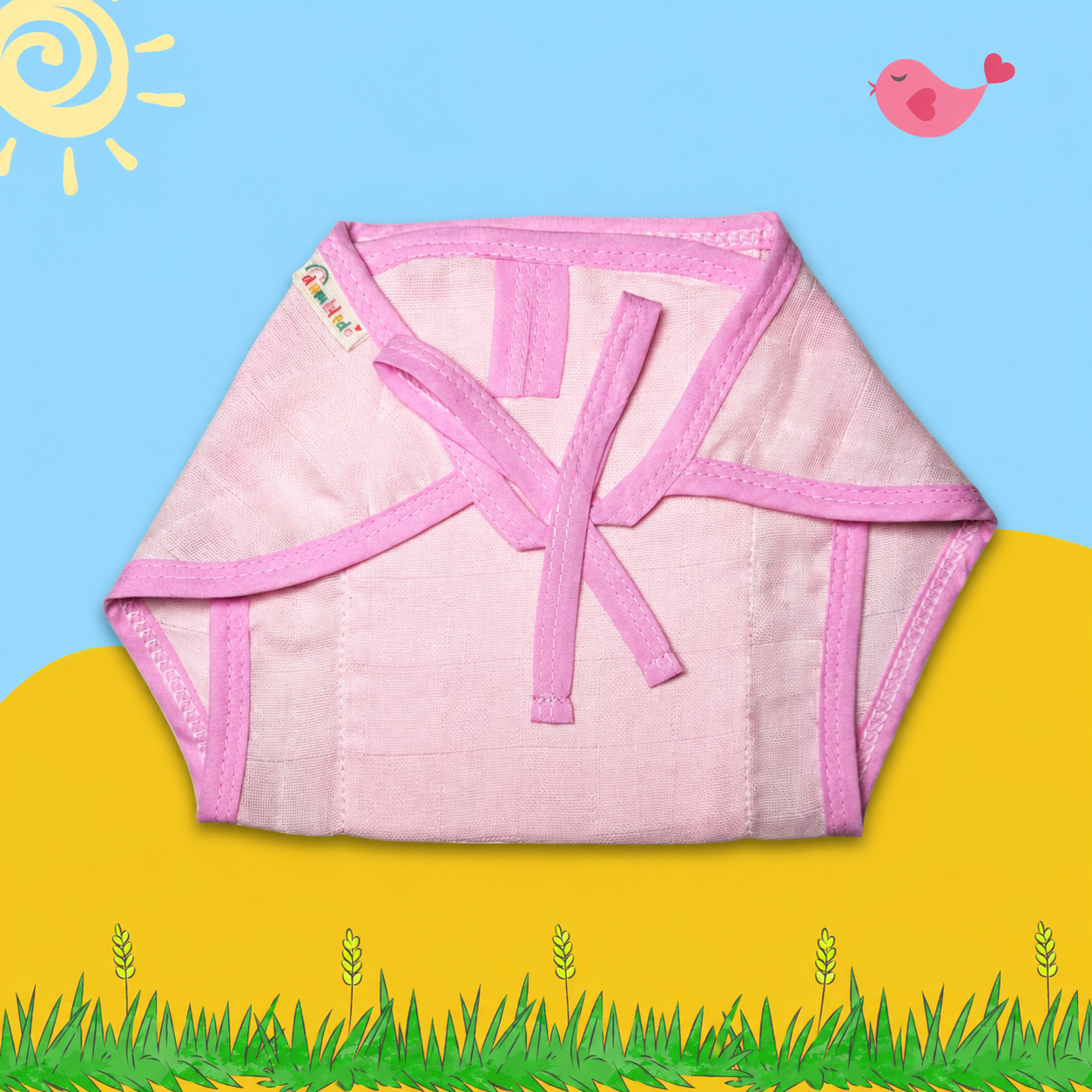 Blush Pink Muslin Nappy Combo