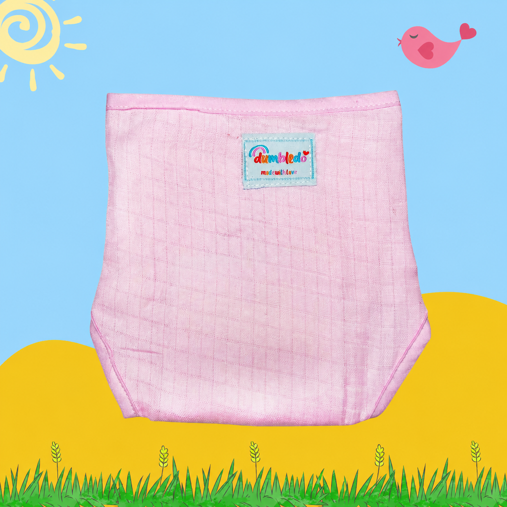 Blush Pink Muslin Diaper Combo