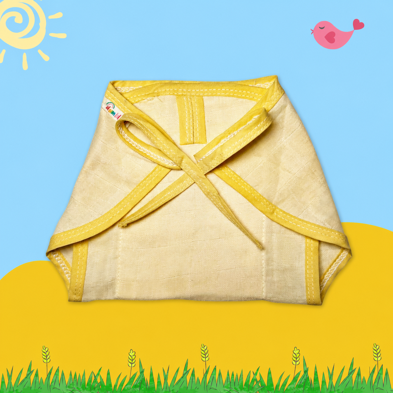 Sunshine Yellow Muslin Nappy Combo