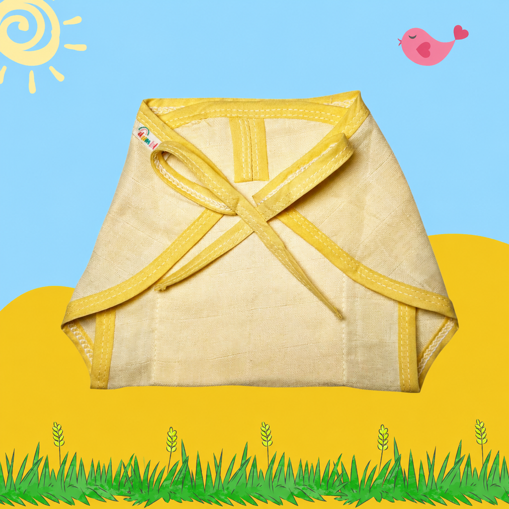 Sunshine Yellow Muslin Nappy Combo