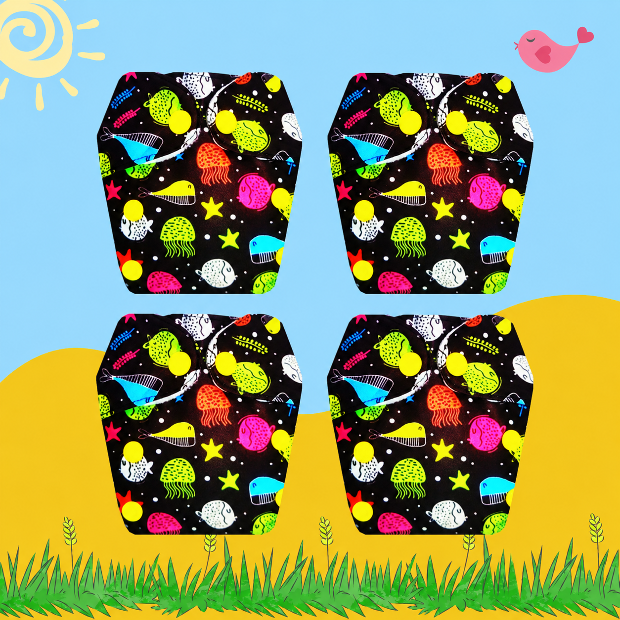 Ocean Glow Newborn Diaper