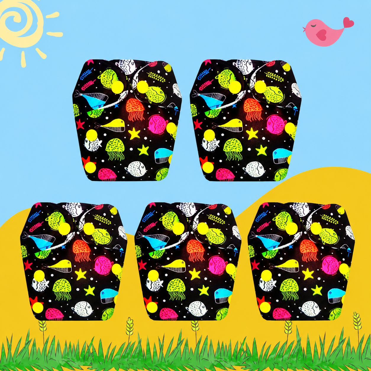 Ocean Glow Newborn Diaper
