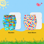 Printed Cloth Diaper With Large White Insert (Pack of 2)
