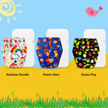 Printed Cloth Diaper With Large White Insert (Pack of 3)